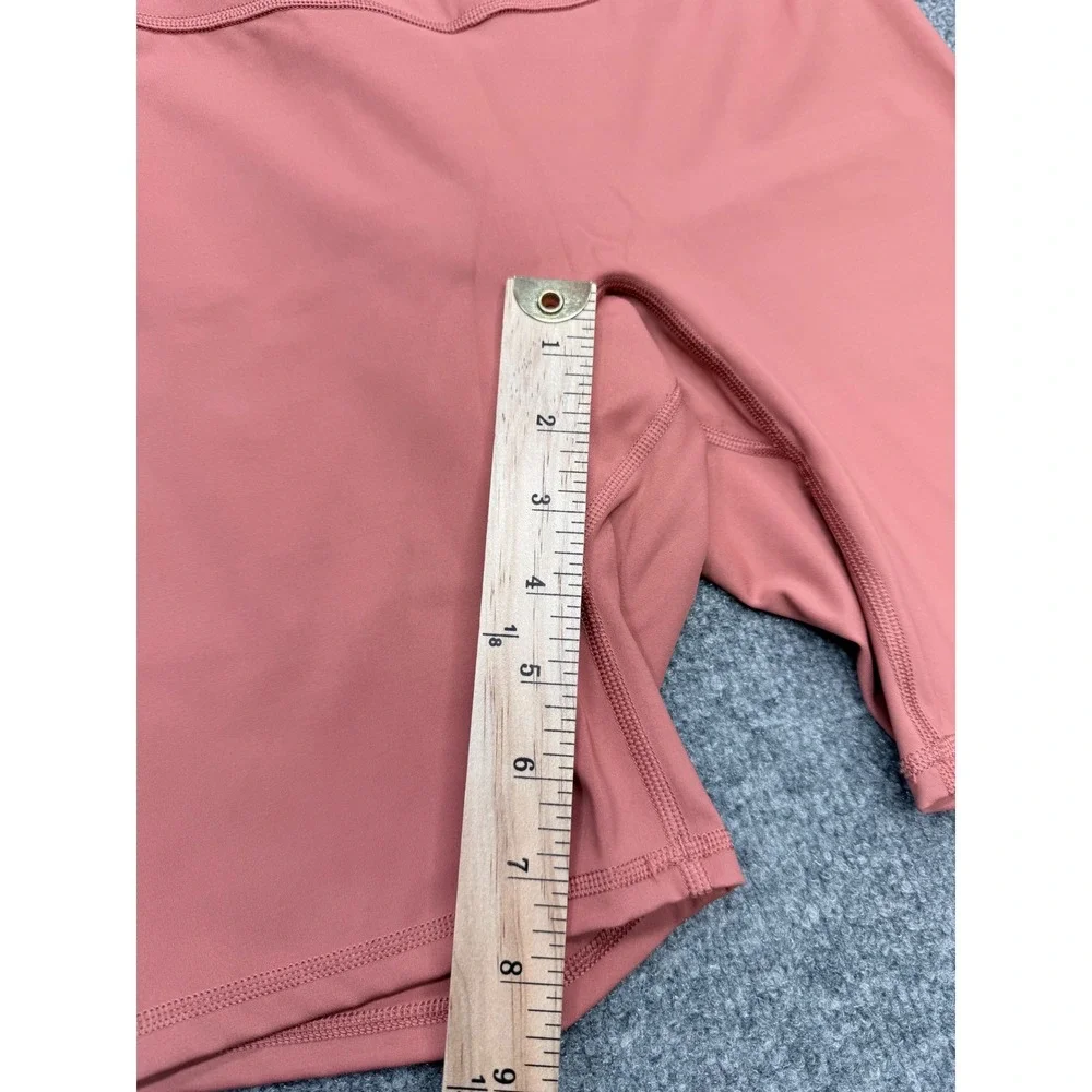 Gymshark Womens Medium Terracotta Clay High‎ Waisted Biker Shorts Activewear Top
